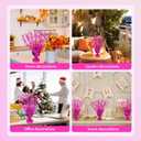 12 Pack Metallic Foil Spary Centerpieces for Tables, Hot Pink Centerpieces for Tables Decorations, Star Brust Table Centerpieces for Birthday Graduation Wedding Baby Shower Party