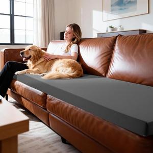 HOMBYS 3 Inch Foam Sofa Topper Pad, Foam Couch Top Pad with Removable Washable Cover, Couch Cushion for Enhanced Comfort & Furniture Protection(71 * 27.5 * 3in)