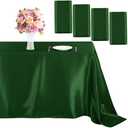 MCEAST Satin Tablecloth 102 x 58 Inches Rectangular Table Overlay Cover Bright Silk Tablecloth Smooth Fabric Table Decor for Wedding Banquet Table Decoration (4, Dark Green)