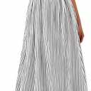 PRETTYGARDEN Women's Maxi Dress Summer Striped Sundress 2026 Spring Smocked A Line Long Flowy Beach Vacation Party Dresses (XL)