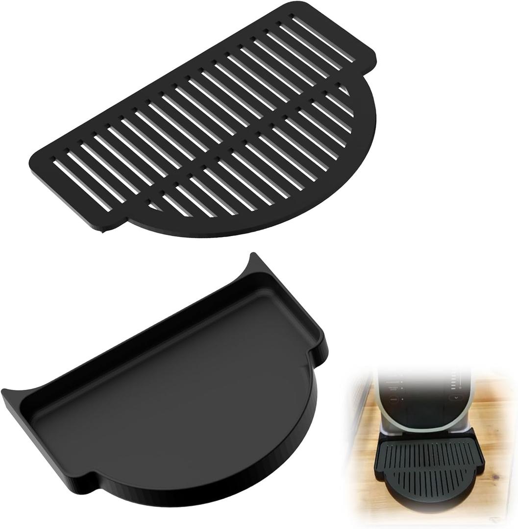 Larger Black Drip Tray Compatible with Ninja Slushi | Custom Overflow Catch Tray with Grate Top, Decorative & Functional Upgrade for Slushie Machine