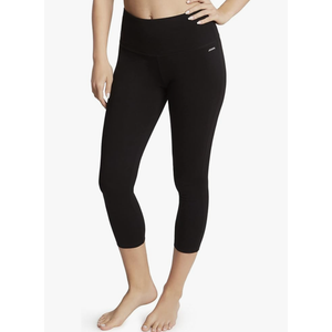 Jockey Women's Cotton Stretch Basic Capri Leggings , Black, Size XL