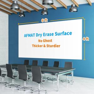 AFMAT Whiteboard Wallpaper, 6x4ft Dry Erase Contact Paper, Large Peel and Stick White Board Contact Paper, Stain-Proof & Super Sticky, No Ghost After 60 Days, Dry Erase Whiteboard Sticker for Wall