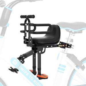 XIEEIX Mountain Bike Child Seat, Bicycle Child Seat Front, Mountain Bike Child Seat with Retractable Pedals, Portable Children's Bicycle Seat for All Mountain Bikes of Adults