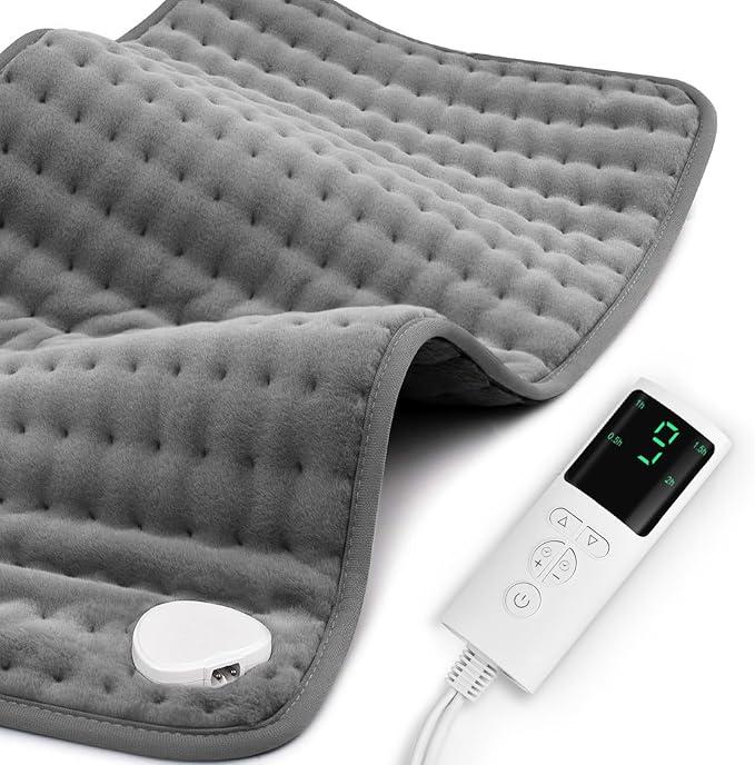 Stofiro Heating Pad for Back Pain Relief 17"x33" Large, Moist Dry Heat Options, XL Electric Heating Pads, 9 Heat Settings, Machine Washable, AutoOff, Gifts for Women, Mom, Men