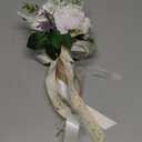 Wedding Bouquets for Bride Bridesmaid,White Champagne Artificial Roses Flowers for Wedding Church Decoration (7.5in)