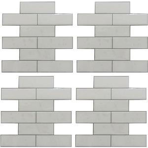 RoomMates TIL3459FLT StickTiles Classic White Subway Peel and Stick Tile Backsplash 10.5x10.5