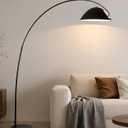 Black Arc Floor Lamp,70"Arch Floor Lamps for Living Room Modern Arched Floor Lamp Metal Curved Arc Floor Light with Black Marble Base Arch Standing Lamp for Offices Bedrooms,E26 Bulb,3 Light Color