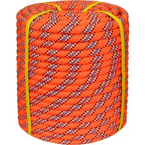 3/4 Inch Arborist Rigging Rope -50 Feet Thick Bull Rope for Tree Pulling, Outdoor Climbing Use - High Strength Double Braided Polyester 72 Strands - Orange