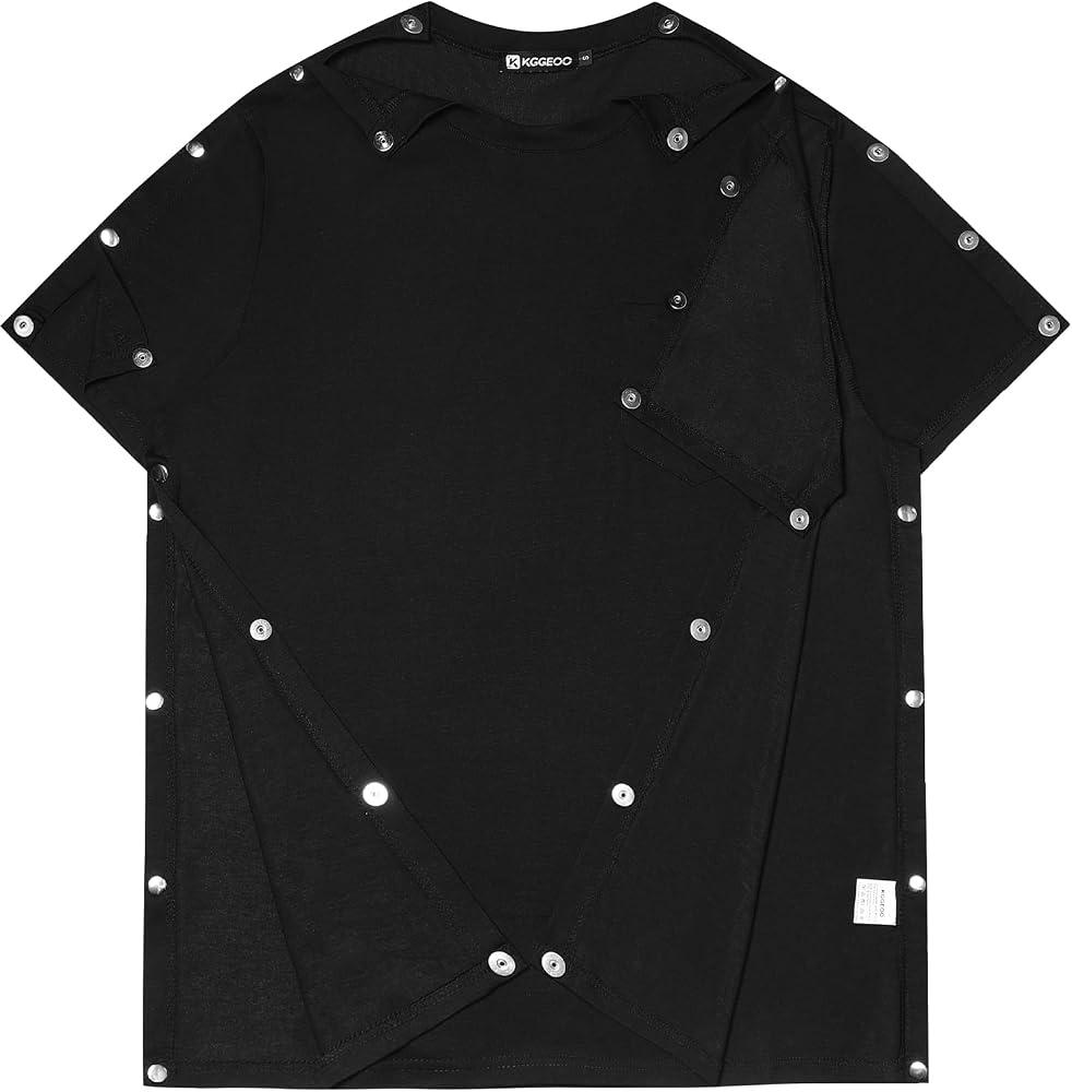 Magnetic Button Post Shoulder Surgery Recovery Shirt Tear Away Short Sleeve Rotator Full Side Adaptive Chemo Clothing XL