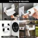 Magnetic Paper Towel Holder - Adjustable Heavy Duty Strong Magnet for Large Rolls - Fits Refrigerator, Grill,Garage,Dorm Mini Fridge - Rust-Resistant Steel Kitchen Organizer,White(2x3In)