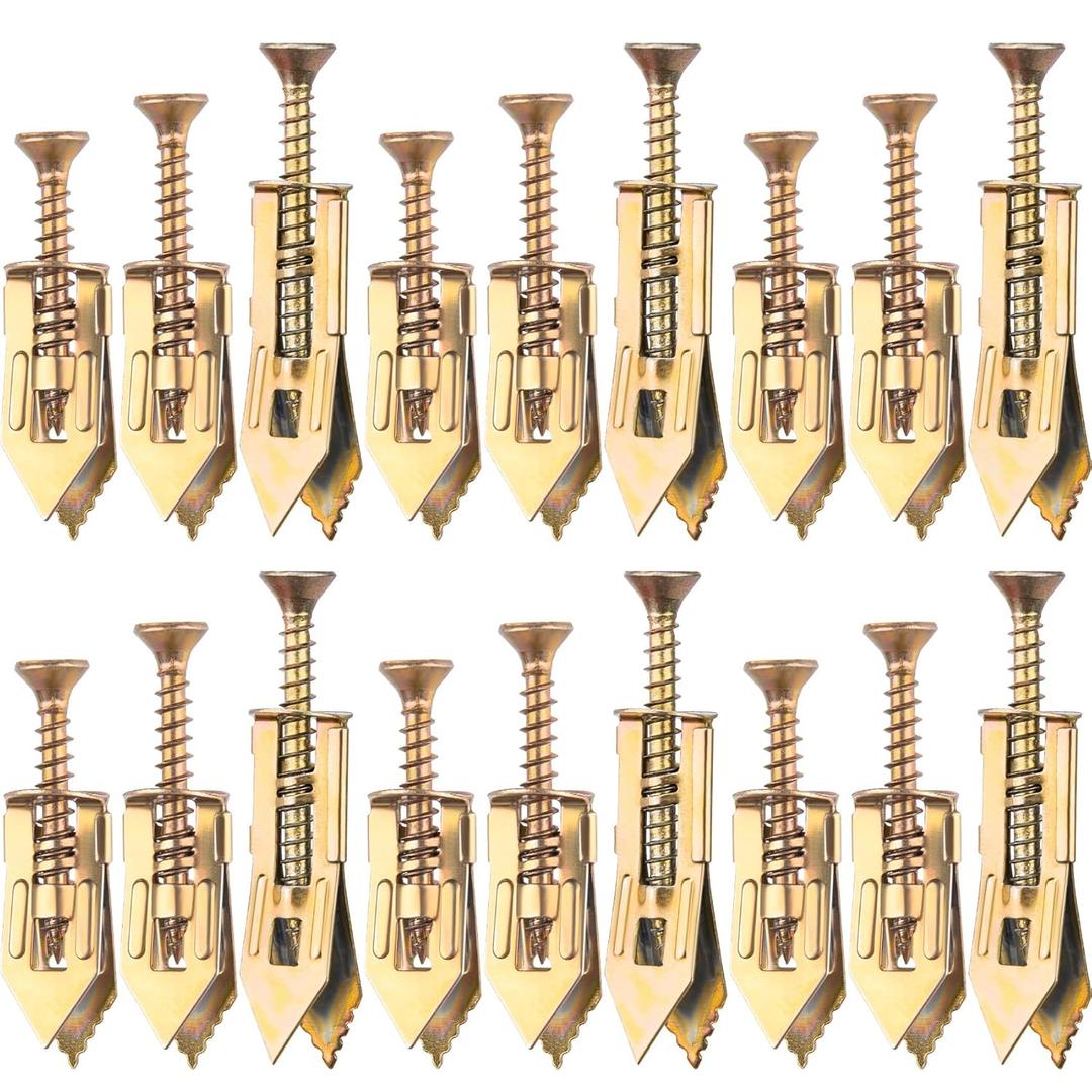 2 x PAGOW 36 Pcs Self-Drilling Anchors & Screws, Heavy Duty, No Drill, 3 Sizes, Drywall, Metal, Steel, Zinc, 36 Pieces