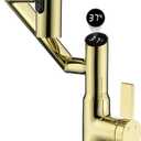 GEOATON Smart Temperature Bathroom Faucet,Single Handle Bathroom Faucet,Bathroom Sink Faucet,Kitchen Faucet taps (Gold)