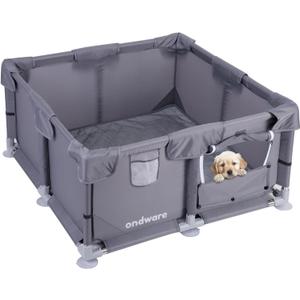 Puppy PlayPen, 28×28×15 in Dog Play Pen Indoors,Small Animals Playpen with Gate for Chick/Kitten/Puppy/Guinea Pig/Rabbits/Hamster/Chinchillas