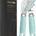 Beneno Heavy Duty Hand Can Opener Manual with Magnet, Durable Sharp Carbon Steel Blade Smooth Cutting, Big Effort-Saving Knob & Soft Grip Handle, Multifunctional Kitchen Tool with Bottle Opener, Mint