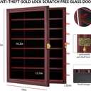 Jinchuan Knife Display Case Pocket Knife Display Stand Military Folding Knife Shadow Box Wall Cabinet with Uv Protection Acrylic Lockable, Cherry