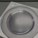 Goodluck 12 Inch Silver Charger Plates, 25 Pack Clear With Silver Trim, Disposable Plastic for Dinner, Wedding, Party