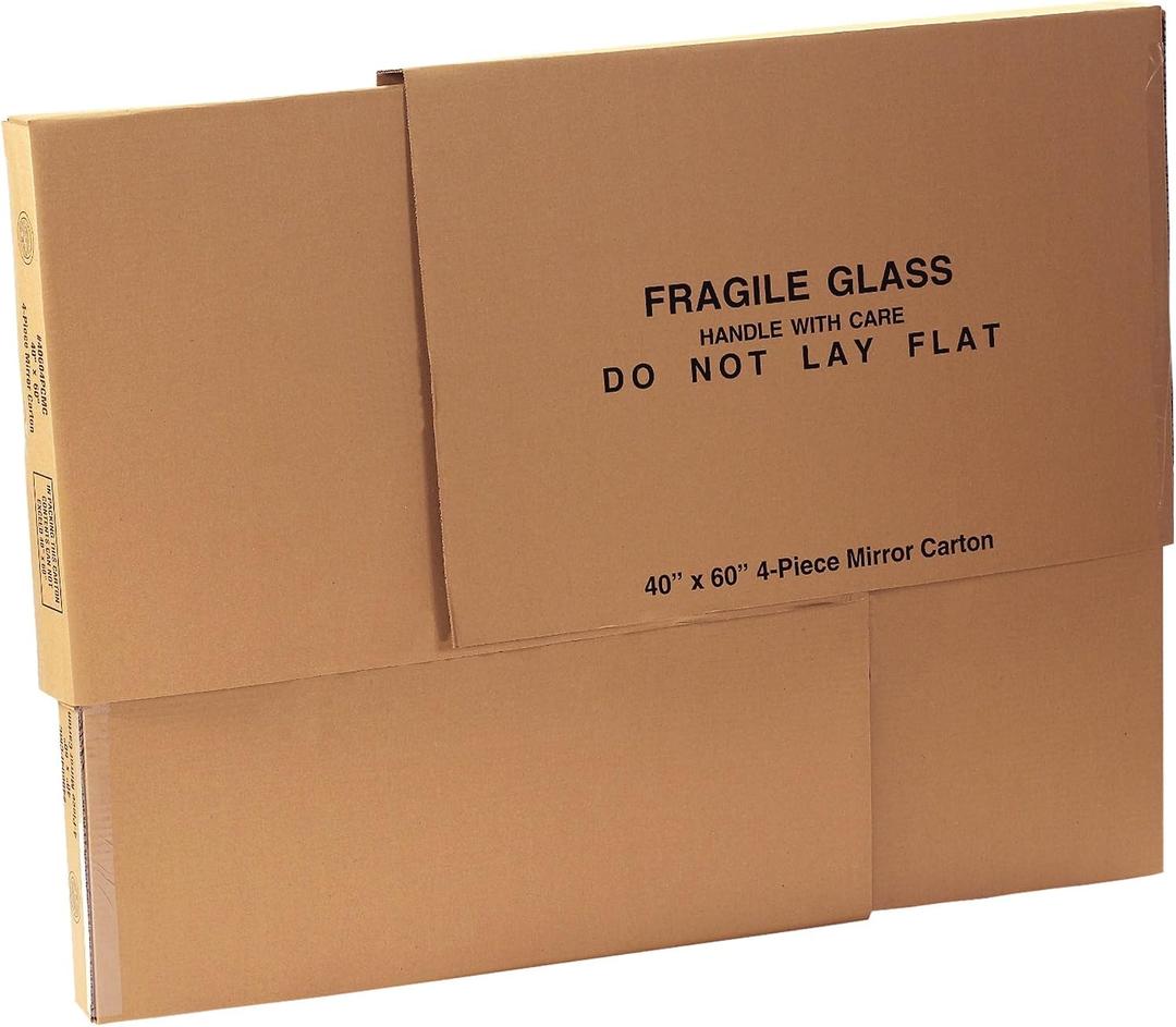 BOX USA Moving Box 40"L x 3 1/2"W x 60"H, 1-Pack TV Sized Corrugated Cardboard Box for Shipping, Mailing, Packing, Packaging and Storage