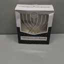 The Dreidel Company Hanukkah Silver Menorah Low Voltage Battery Powered Contemporary Metal Designed Menorah, LED Bulbs Electric, 10.6 Inches Tall