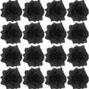 DOITOOL 50Pcs Black Roses Artificial Flowers, Stemless Artificial Rose Heads Fake Roses Heads for DIY Craft Wedding Halloween Party Home Decor