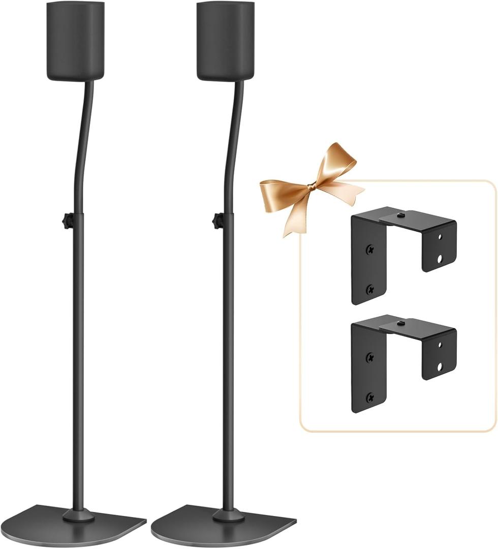Speaker Stands for Roku Speaker Stands Pair with Speaker Wall Mount - Height Adjustable Surround Sound Speaker Stands for Roku Wireless Speaker Stands, Floor Speaker Stands of Keyhole or Thread Hole