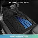 Road Comforts Car Floor Mats Full Set Front & Rear Car Floor Mats with Aluminum Design, Anti-Slip Backing, All-Weather Protection, Trim-to-Fit Car Mats for Most Sedans, SUVs & Vans - - Blue