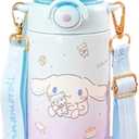 Cinnamoroll White Stainless Steel Insulated Water Bottle (Straw) with Strap 600ml