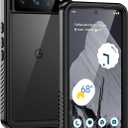 Lanhiem Pixel 8 Pro Case, IP68 Waterproof Dustproof Case with Built-in Screen Protector, Rugged Full Body Shockproof Protective Clear Cover for Google Pixel 8 Pro, Black