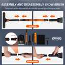 5-in-1 Extendable Snow Shovel and Ice Scraper for Car, 31"-40" Snow Brush with Squeegee, Pivoting Brush Head & Foam Grip for Windshield, Truck, SUV