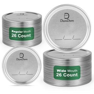 52 pcs Canning Lids, Regular & Wide Mouth Mason Jar Lids Set, Canning Jar Lids for Ball & Kerr, Redefining Leak-Proof with Perfect Airtight Seal, Compatible with Electric Vacuum Sealers