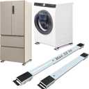 Appliance Rollers Heavy Duty,Max 32in,Second Generation Extendable Appliance Rollers Mobile Washing Machine Base Easily Move Washing Machines, Dryers, Refrigerators, Furniture (White)