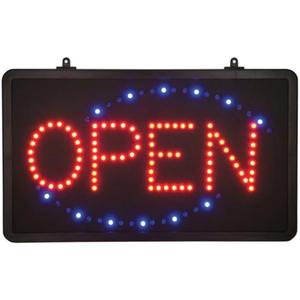 Soro Essentials- 22" x 13" Rectangular LED Open Sign with Dust Cover Chain for Hanging- LED Signage Hanging Window Wall Decor Open Signs for Business Coffee Shop Bar Baker Hotel