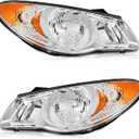 WEELMOTO Headlights for 2007-2009 Hyundai Elantra (NOT FIT HATCHBACK) Headlight Assembly Compatible with 2007 2008 2009 Hyundai Elantra (submodel: GLS, SE) Headlamp Replacement with Bulbs