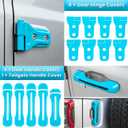 26PCS Full Set Exterior Decoration Trim Kit for Jeep Wrangler JL JLU 2018-2025 Door Hinge Handle Engine Hood Hinge Latch Wheel Eyebrow Side Air Outlet Rear Tailgate Window Hinge Cover (Light Blue)
