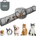 2 Connectable Large Cat Tunnels and 1 Portable Mesh Cube for Indoor and Outdoor, Durable Enclosed Outdoor Pet Playpen for Cats, Puppy and Small Animals to Play, Jump and Sleep Safely