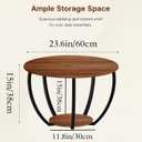 HOMERECOMMEND Round Coffee Table,23"Circle Coffee Table With Storage,Walnut | 2-Tier Coffee Tables for Living Room,Small Coffee Table,Center Table,Sofa Table for Home Office,Coffee Table Circle, 23.0Lx23.0W x 17.0H