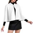 XINMAIKE Women's Wool Blended Shawl Cloak With A Hat To Keep Warm In Winter. (Creamy white), Size 21" x 38"