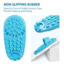 Silicone Shower Foot Scrubber Personal Foot Massage and Cleaning, Non-Slip Foot Scrubber for Men and Women (1PCS Blue) 11.5x5.5"