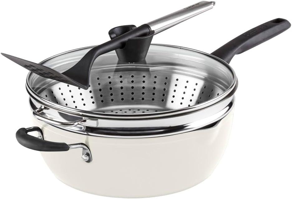 Cuisinart Preferred Pan 4-Pc Set - Crme de la Creme (4.5 Qt. Multi-Purpose Pan w/Cover, Steamer, Slotted Turner)