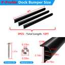 SHENGHUOH Dock Bumpers 4FT, Boat Dock Bumpers for Edging with Stainless Steel Screws and Washers, Dock Fenders Boat Dock Guards P-Profile Thick Wall Sections for Edge Protection Black