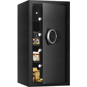 6.1 Cu ft Extra Large Home Safes Fireproof Waterproof, Anti-Theft Digital Security Safe Box With Programmable Keypad & Lock Box and Led Light, Fireproof Home Safe for Money Firearm Valuables