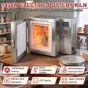 1500W Electric Kiln Pottery, 800℃/1472℉ Temperature Control Jewelry Kiln