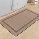chakme Bathroom Mat Rugs Large 36x24, Ultra Thin Magic Mat Bath Rug Non Slip Bath Rugs Quick Dry Absorbent Bath Mats for Bathroom Floor, (Beige, 36"x24")
