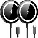 for Apple Mag-Safe Charger 2 Pack, Magnetic Wireless Charger for iPhone 17/17 Pro/17 Pro Max/Air/16 15 14 13 12 Pro Max Plus Mini, Charging Pad for Airpods Pro 3 2, Strong Magnet, Black
