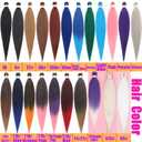 Pre-Stretched Braiding Hair, Ready to Use Synthetic Extensions for Easy Box Braids & Protective Styles, Tangle-Free Soft Texture, 3 Pack (95g/Bundle) 30 Inch - Ombre Purple & Pink Color (Also in More)