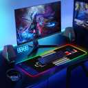 ToLuLu RGB Wireless Charging Gaming Mouse Pad, 7.5/10/15W 10 Light Modes LED Mouse Pad Computer Keyboard Mat Mousepad, 800x300x4MM Extended Large Big Desk Pad Desk Mat, Game Console Buttons Black