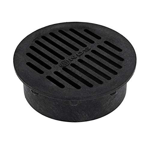 NDS 40, Grate Cover, Connects to Round 6 in. Speed-D Catch Basin 6 Inch Drain Pipes & Fittings, for Small Lawns, Landscaping, and Patios, Black Plastic