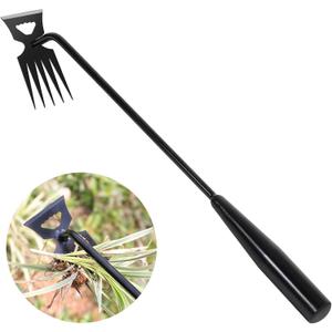 Weed Remover Tool,Garden Weed Tool, Portable Garden Weeder Tool for Vegetable Gardening Backyard Farm Planting & Weeding (Black Handle)