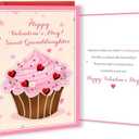 4 x OJsensai Cute Cake Valentines Day Card Gifts for GranddaughterSweet Valentines Day Gifts for Her Girl Kids from Grandma Grandpa Grandparents
