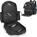GOBUROS Tactical Pistol Backpack for 4 Handguns and 12 Mags, Gun Range Backpack with TSA Lock and Padded Shoulder Straps, Black